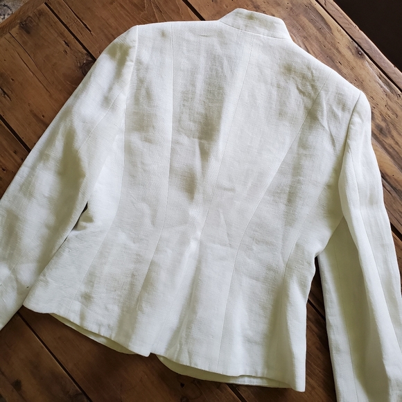 Lauren Ralph Lauren White Linen Lined Jacket Blazer Women's Size 6P - Picture 9 of 17